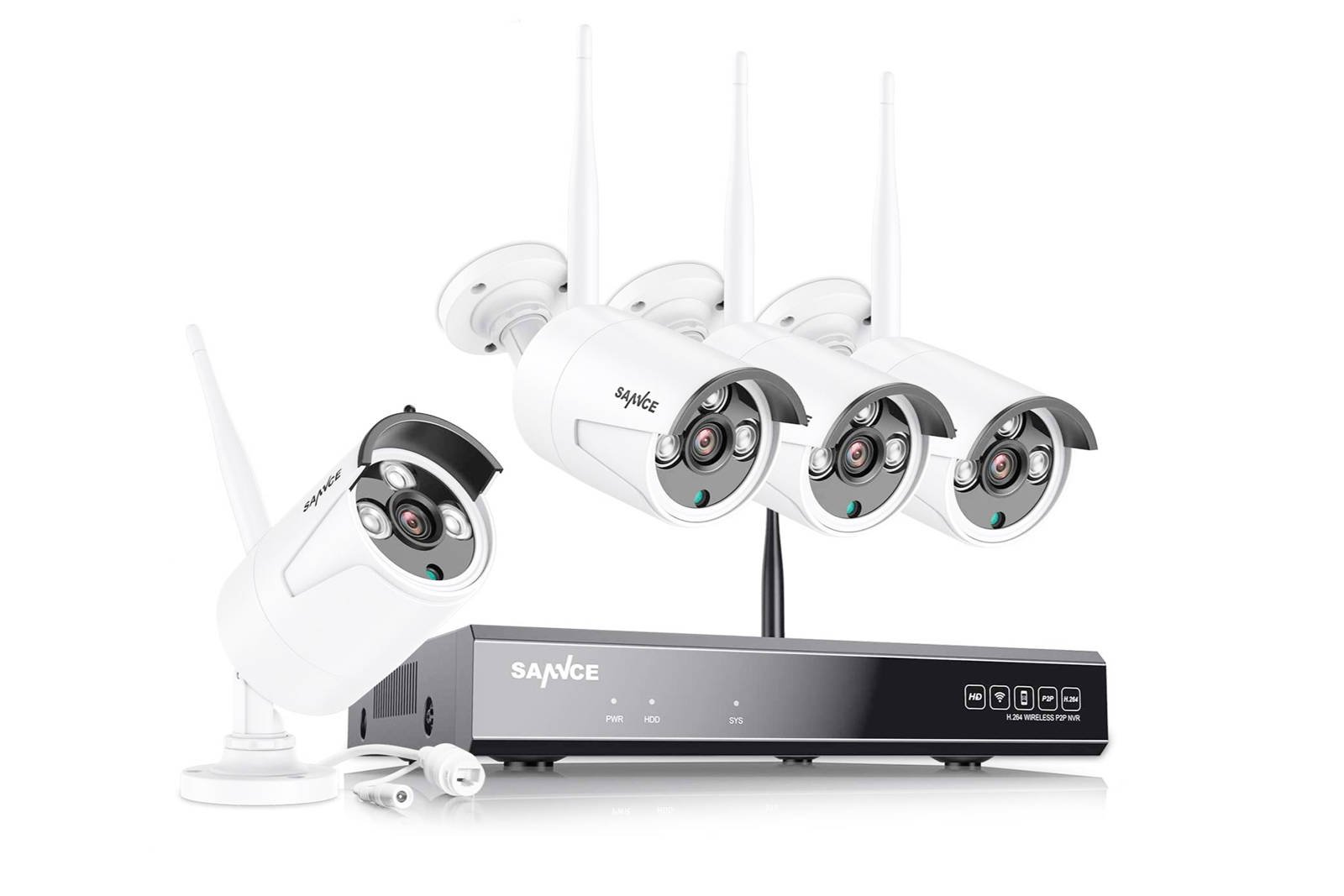 Sannce N48WHE1T + I41V*4 1080P 8CH IP66 Surveillance kit