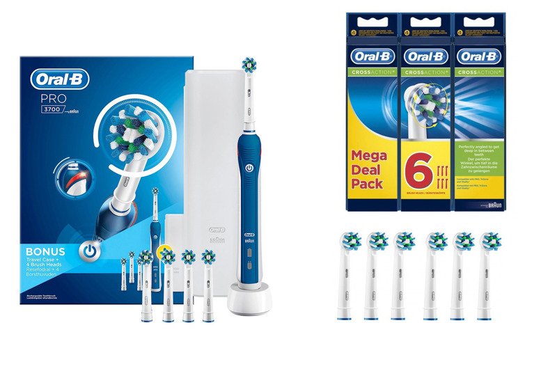New Oral-B Pro 2 3700 2000N Electric Toothbrush + Cross Action
